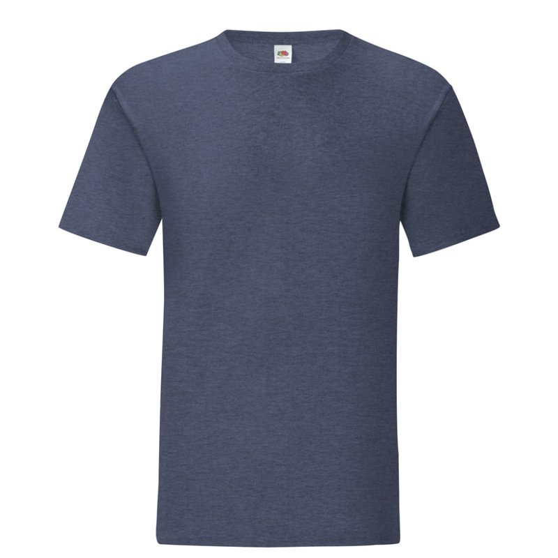 Fruit Of The Loom Mens Iconic T-shirt (heather Navy) In Blue