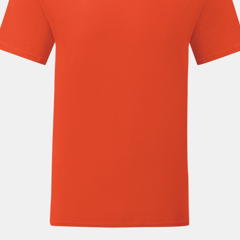Shop Fruit Of The Loom Mens Iconic T-shirt (pack Of 5) (flame Orange)