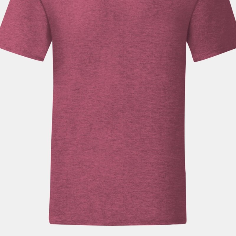 Fruit Of The Loom Mens Iconic T-shirt (pack Of 5) (heather Burgundy) In Purple