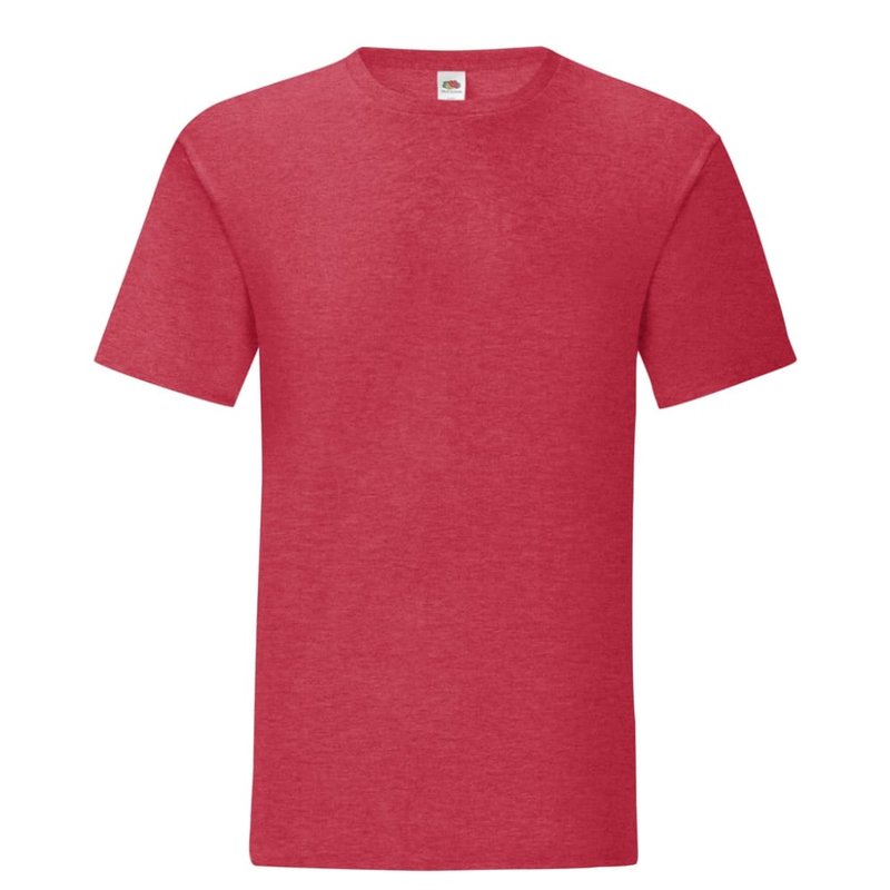 Fruit Of The Loom Mens Iconic T-shirt (pack Of 5) (heather Red)