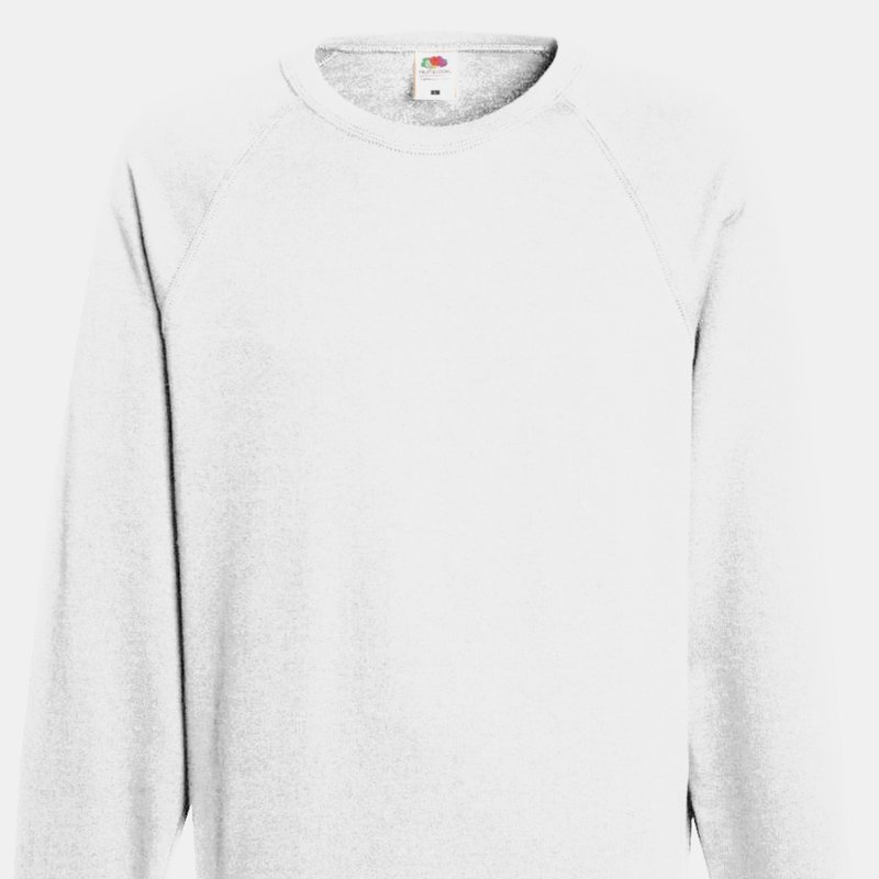 Fruit Of The Loom Mens Lightweight Raglan Sweatshirt (240 Gsm) (white)