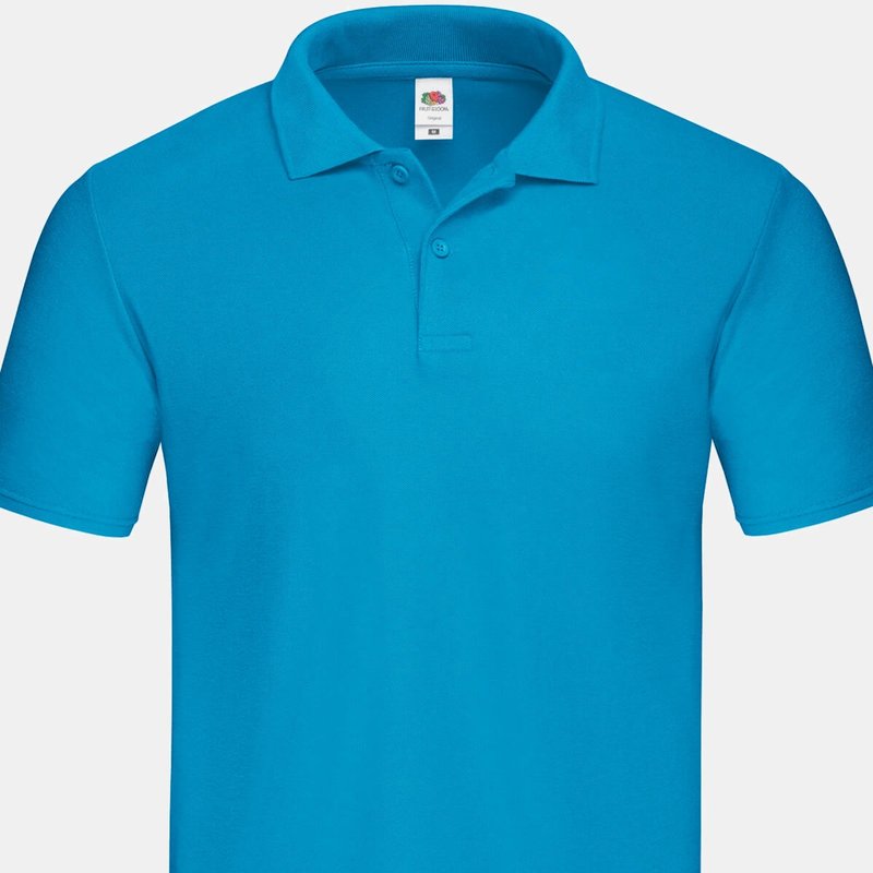 Shop Fruit Of The Loom Mens Original Pique Polo Shirt (azure) In Blue