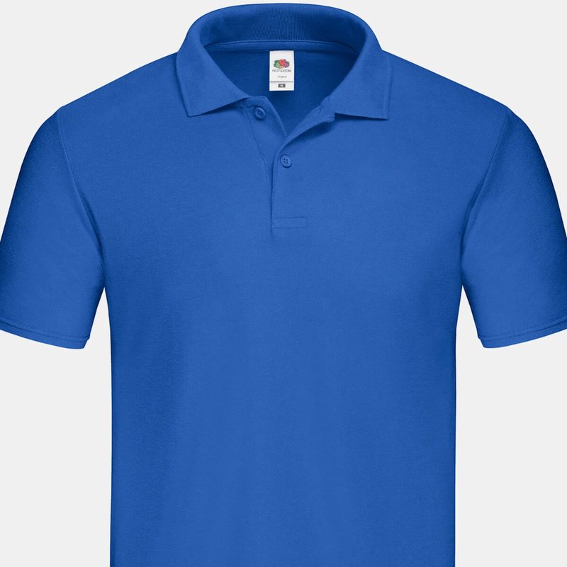 Shop Fruit Of The Loom Mens Original Pique Polo Shirt (royal Blue)
