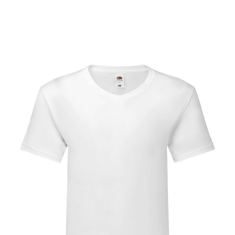 Fruit Of The Loom Mens Original V Neck T-shirt In White