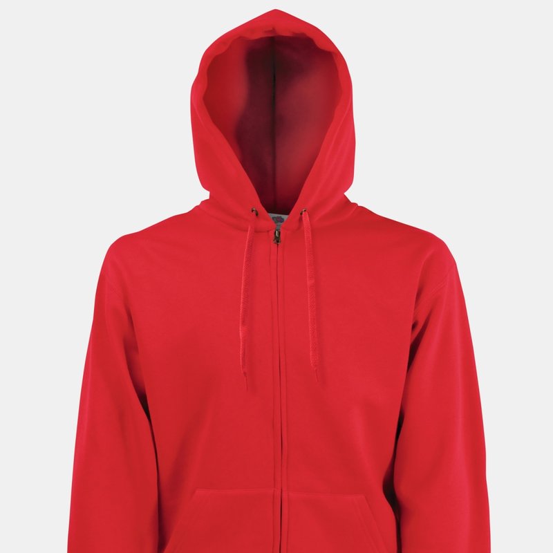 Fruit Of The Loom Mens Premium 70/30 Hooded Zip-up Sweatshirt / Hoodie (red)