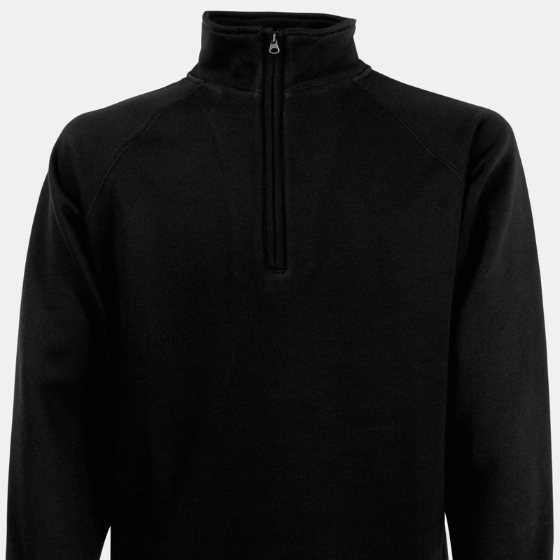 Fruit Of The Loom Mens Premium 70/30 Zip Neck Sweatshirt (black)