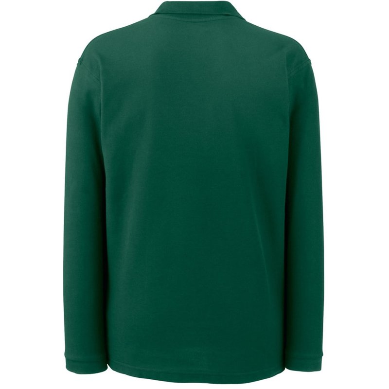 Shop Fruit Of The Loom Mens Premium Long Sleeve Polo Shirt (forest Green)