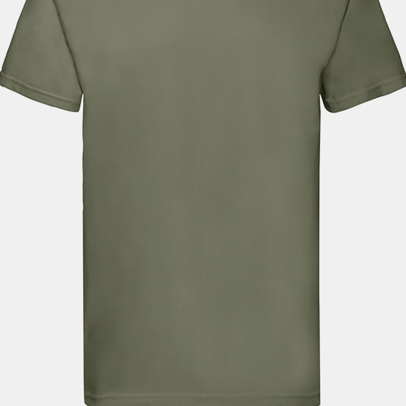 Shop Fruit Of The Loom Mens Super Premium Short Sleeve Crew Neck T-shirt (classic Olive) In Green