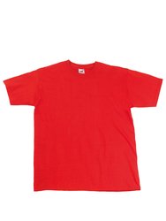 Fruit Of The Loom Mens Super Premium Short Sleeve Crew Neck T-Shirt (Red)