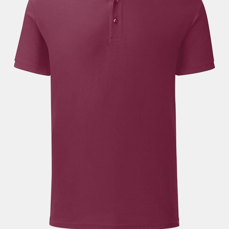 Shop Fruit Of The Loom Mens Tailored Polo Shirt (burgundy) In Purple