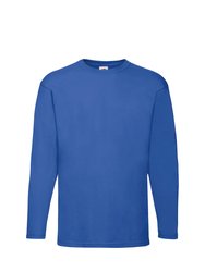 Fruit Of The Loom Mens Valueweight Crew Neck Long Sleeve T-Shirt (Royal) - Royal