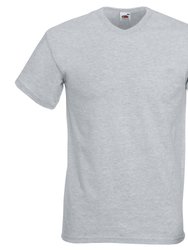 Fruit Of The Loom Mens Valueweight V-Neck T-Short Sleeve T-Shirt (Heather Gray) - Heather Gray