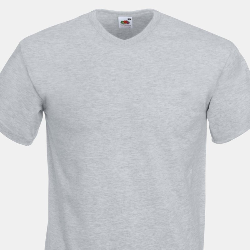 Fruit Of The Loom Mens Valueweight V-neck T-short Sleeve T-shirt (heather Gray) In Grey