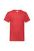 Fruit Of The Loom Mens Valueweight V-Neck T-Short Sleeve T-Shirt (Red) - Red
