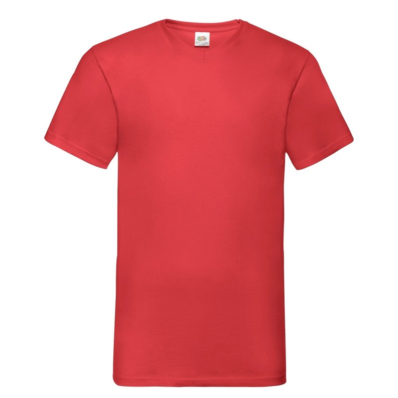 Fruit Of The Loom Mens Valueweight V-neck T-short Sleeve T-shirt (red)