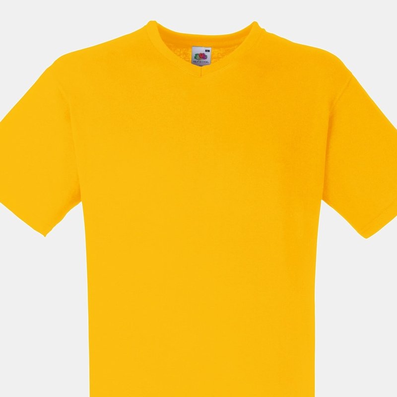 Fruit Of The Loom Mens Valueweight V-neck T-short Sleeve T-shirt (sunflower) In Yellow