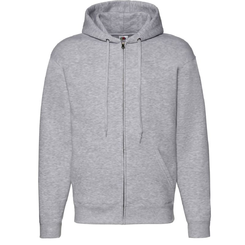 Fruit Of The Loom Mens Zip Through Hooded Sweatshirt / Hoodie (heather Grey)