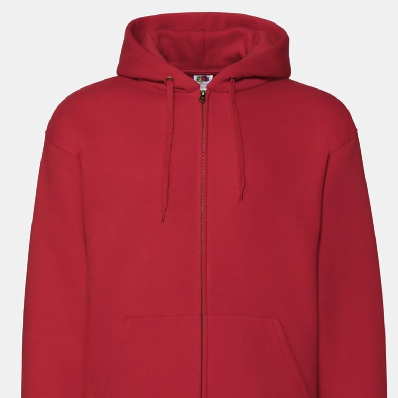 Fruit Of The Loom Mens Zip Through Hooded Sweatshirt / Hoodie (red)