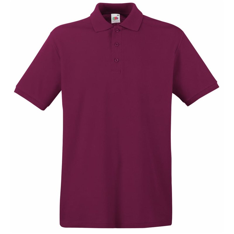Shop Fruit Of The Loom Premium Mens Short Sleeve Polo Shirt (burgundy) In Purple