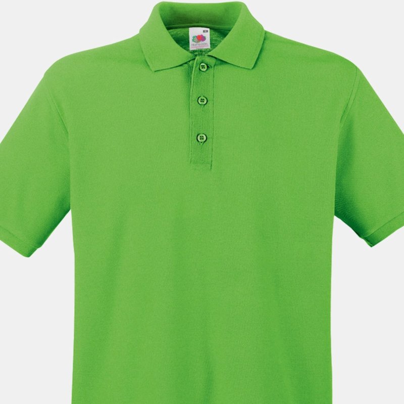 Fruit Of The Loom Premium Mens Short Sleeve Polo Shirt (lime) In Green