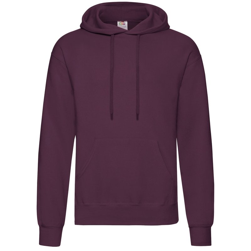 Fruit Of The Loom Unisex Adults Classic Hooded Sweatshirt (burgundy) In Purple