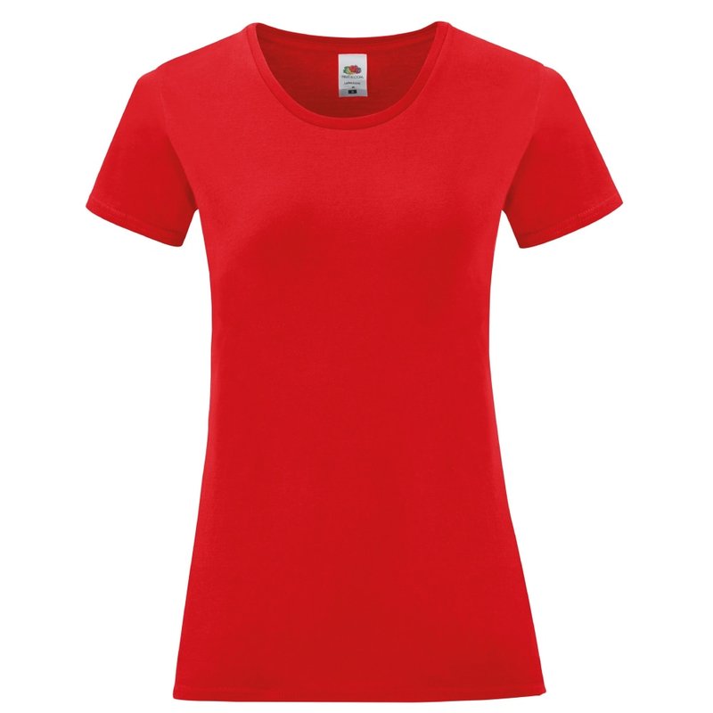 Shop Fruit Of The Loom Womens/ladies Iconic 150 T-shirt (red)