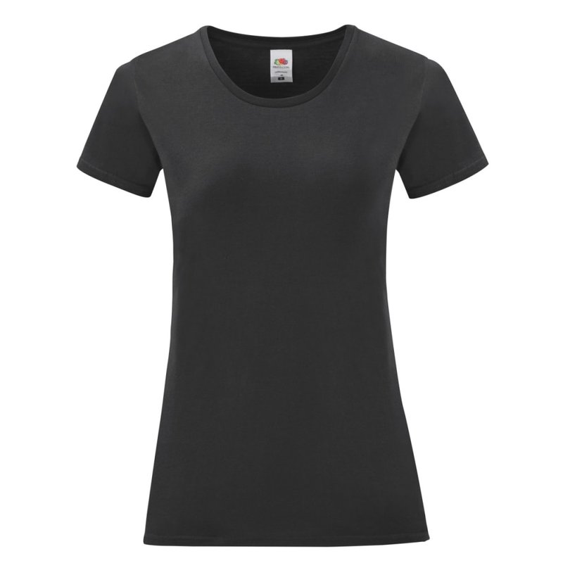 Fruit Of The Loom Womens/ladies Iconic T-shirt (black)