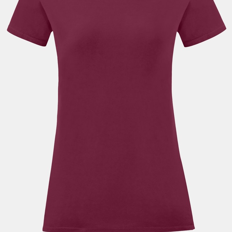 Shop Fruit Of The Loom Womens/ladies Iconic T-shirt (burgundy) In Purple