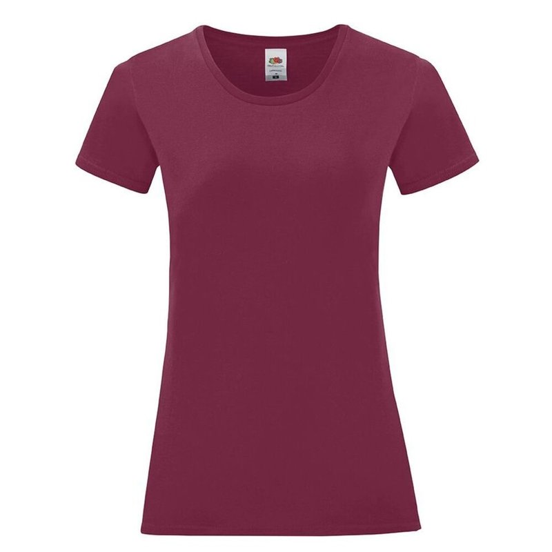 Fruit Of The Loom Womens/ladies Iconic T-shirt (burgundy)