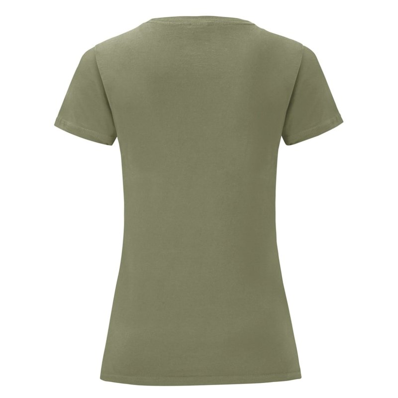 Shop Fruit Of The Loom Womens/ladies Iconic T-shirt (classic Olive Green)