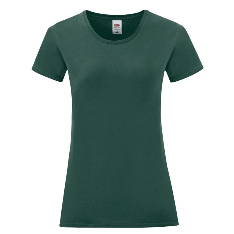 Fruit Of The Loom Womens/ladies Iconic T-shirt (forest) In Green