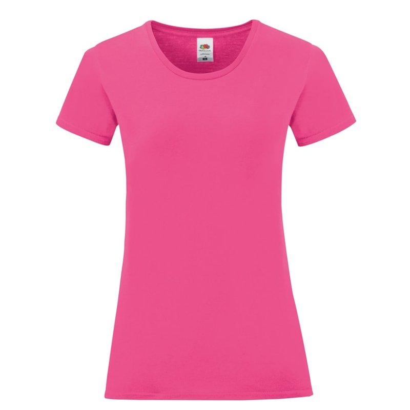 Fruit Of The Loom Womens/ladies Iconic T-shirt (fuchsia Pink)