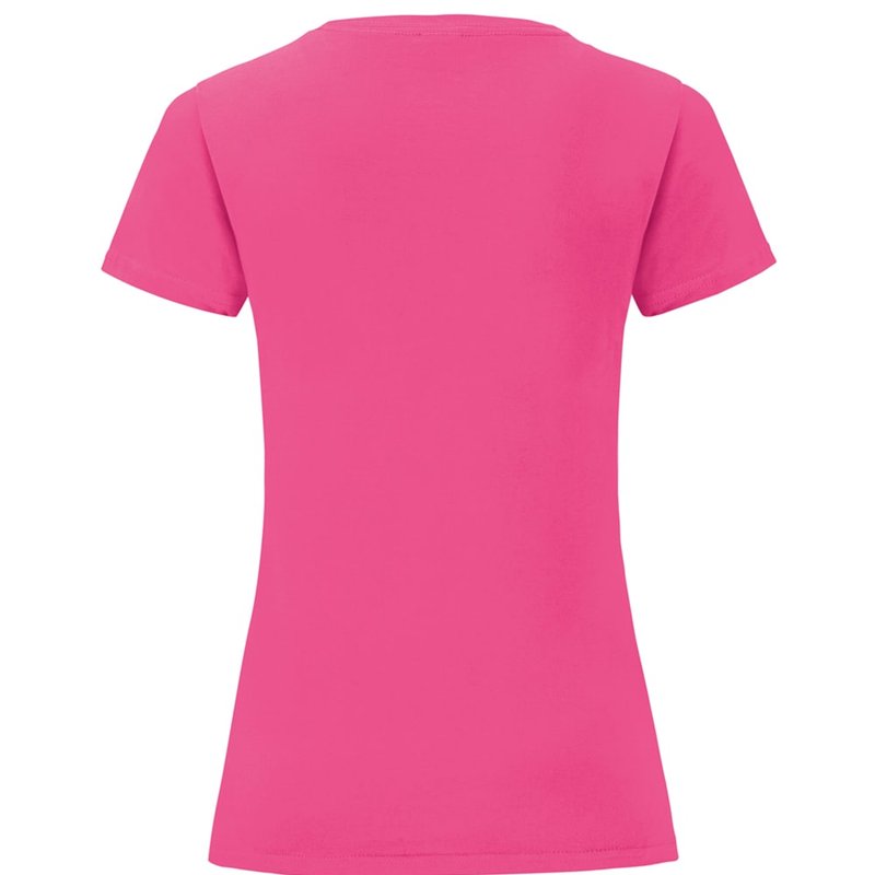 Shop Fruit Of The Loom Womens/ladies Iconic T-shirt (fuchsia Pink)