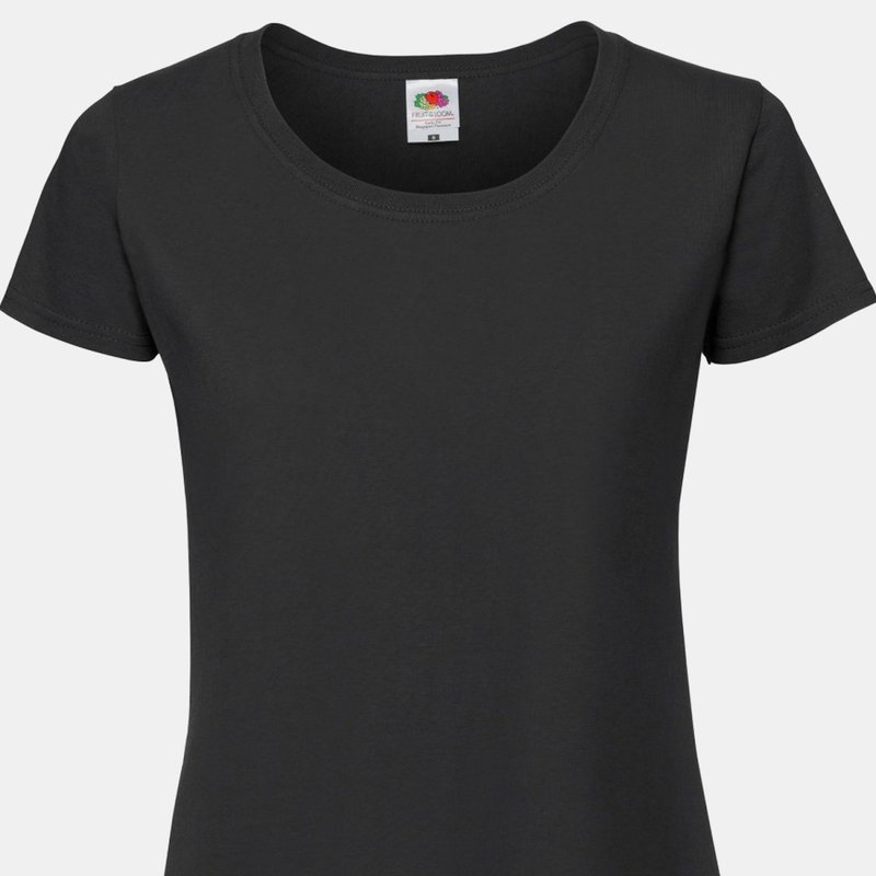Shop Fruit Of The Loom Womens/ladies Ringspun Premium T-shirt (jet Black)