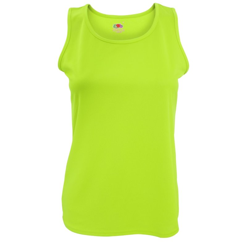 Fruit Of The Loom Womens/ladies Sleeveless Lady-fit Performance Vest Top (lime)