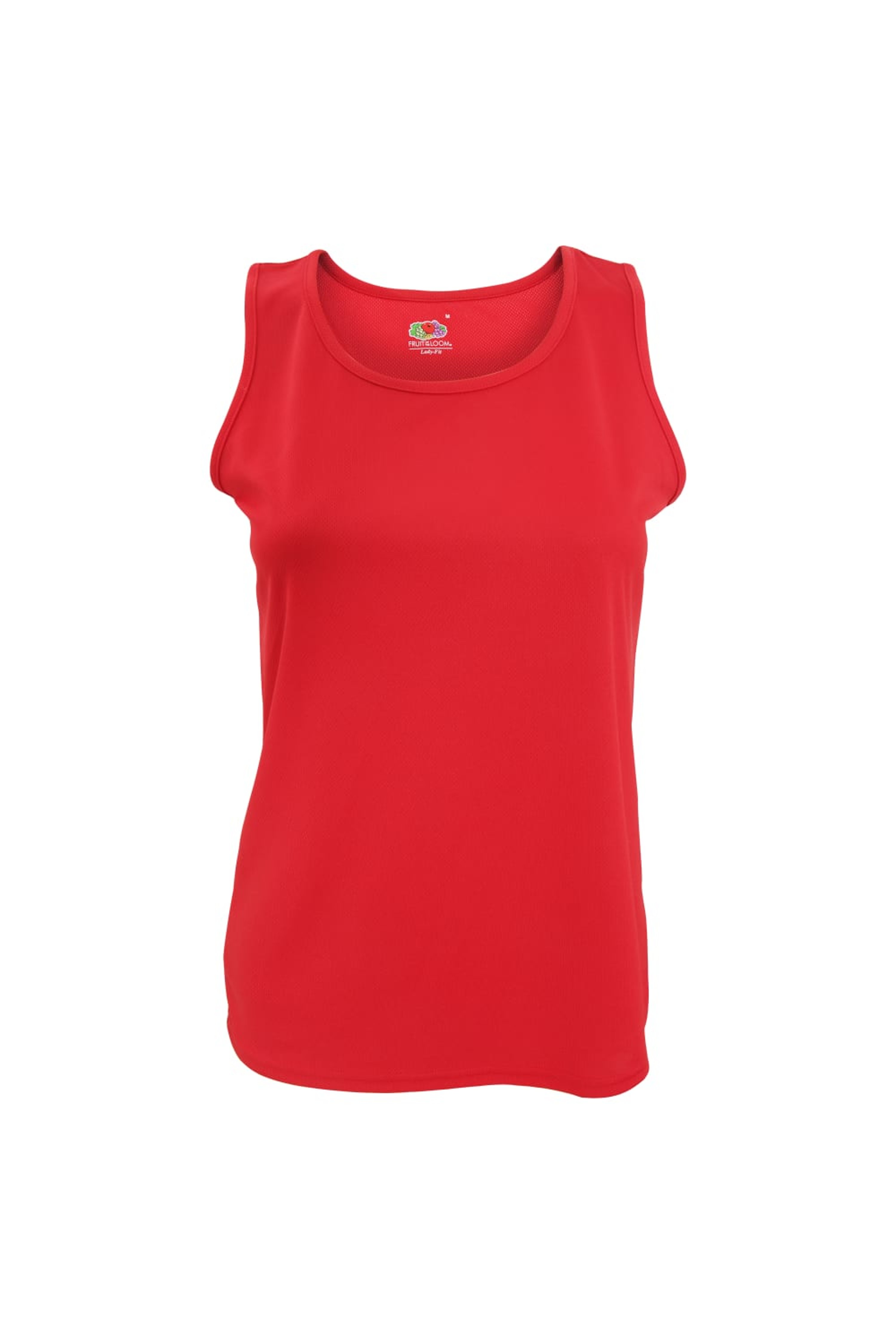 FRUIT OF THE LOOM FRUIT OF THE LOOM FRUIT OF THE LOOM WOMENS/LADIES SLEEVELESS LADY-FIT PERFORMANCE VEST TOP (RED)