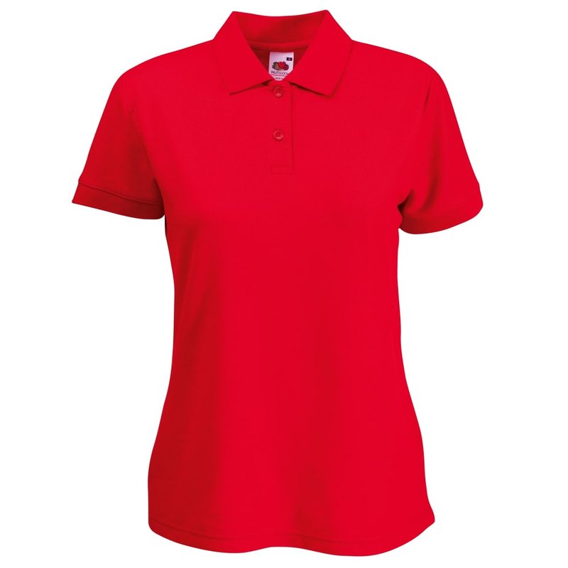 Fruit Of The Loom Womens Lady-fit 65/35 Short Sleeve Polo Shirt (red)