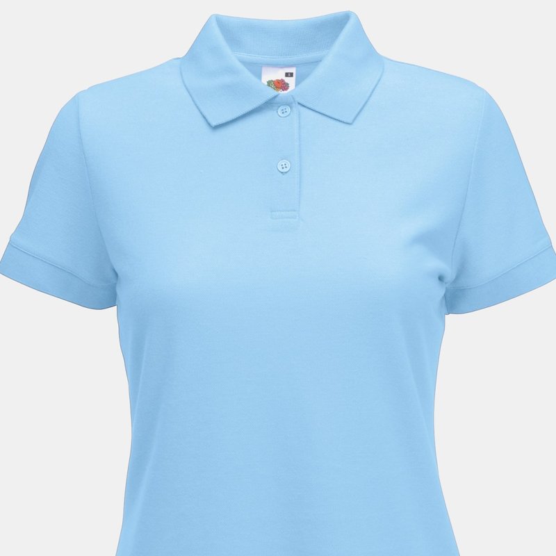 Fruit Of The Loom Womens Lady-fit 65/35 Short Sleeve Polo Shirt (sky Blue)