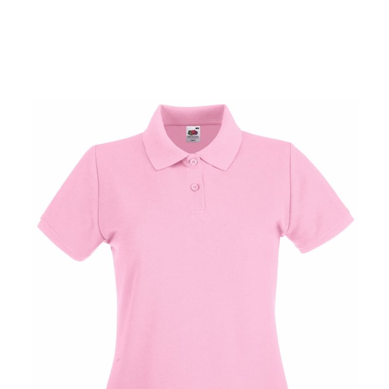 Fruit Of The Loom Ladies Lady-fit Premium Short Sleeve Polo Shirt (light Pink)