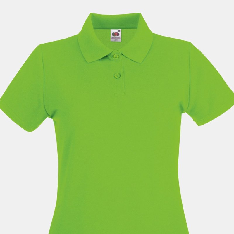 Fruit Of The Loom Ladies Lady-fit Premium Short Sleeve Polo Shirt (lime) In Green