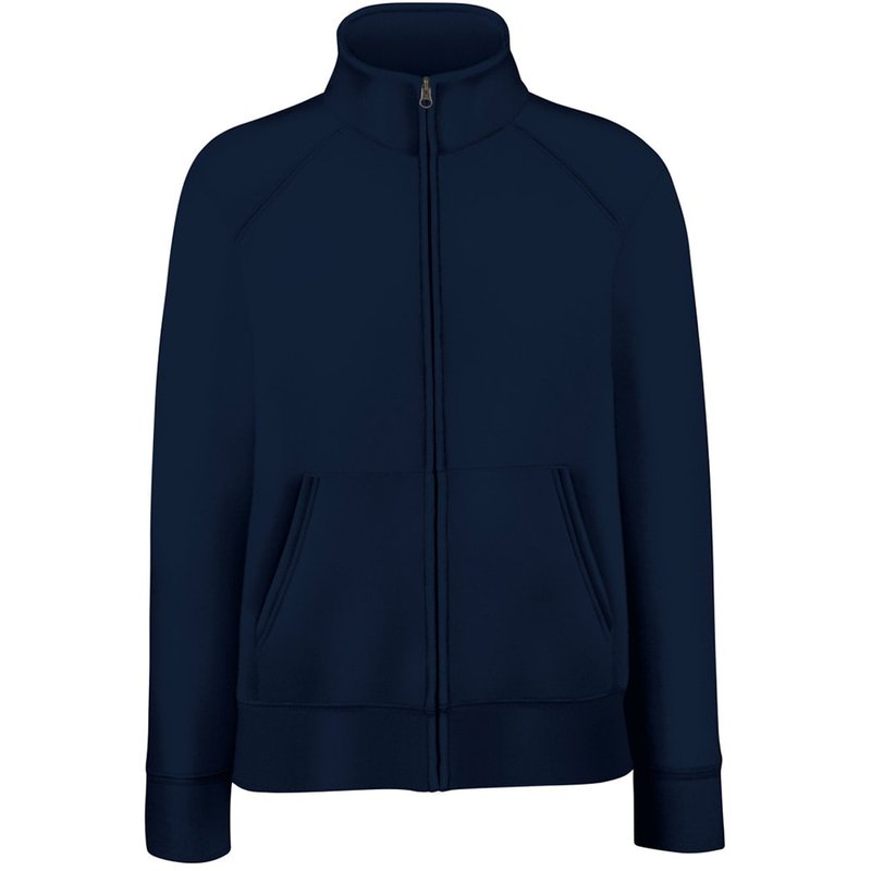Fruit Of The Loom Ladies/womens Lady-fit Sweatshirt Jacket (deep Navy) In Blue