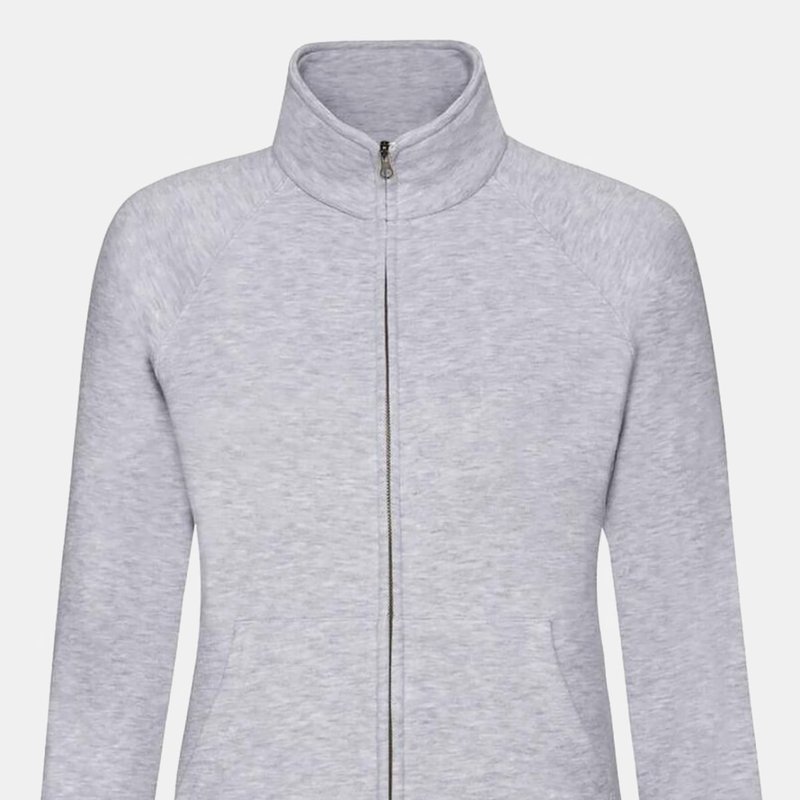 Fruit Of The Loom Ladies/womens Lady-fit Sweatshirt Jacket (heather Grey)