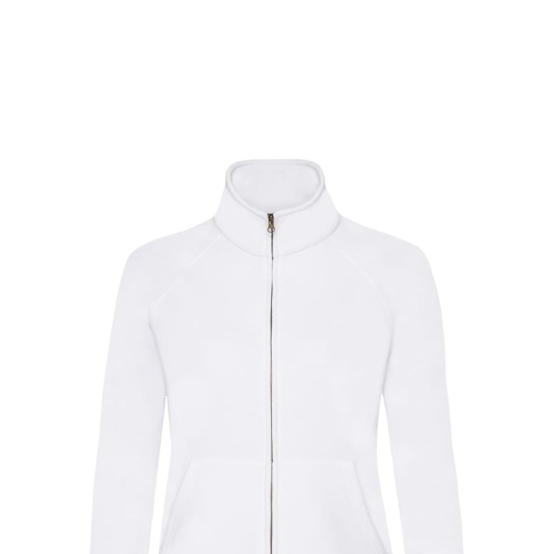 Fruit Of The Loom Ladies/womens Lady-fit Sweatshirt Jacket (white)
