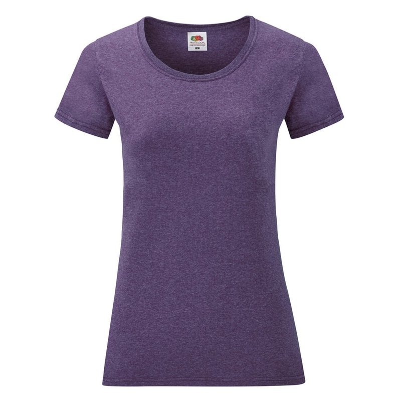 Fruit Of The Loom Ladies/womens Lady-fit Valueweight Short Sleeve T-shirt Pack In Heather Purple