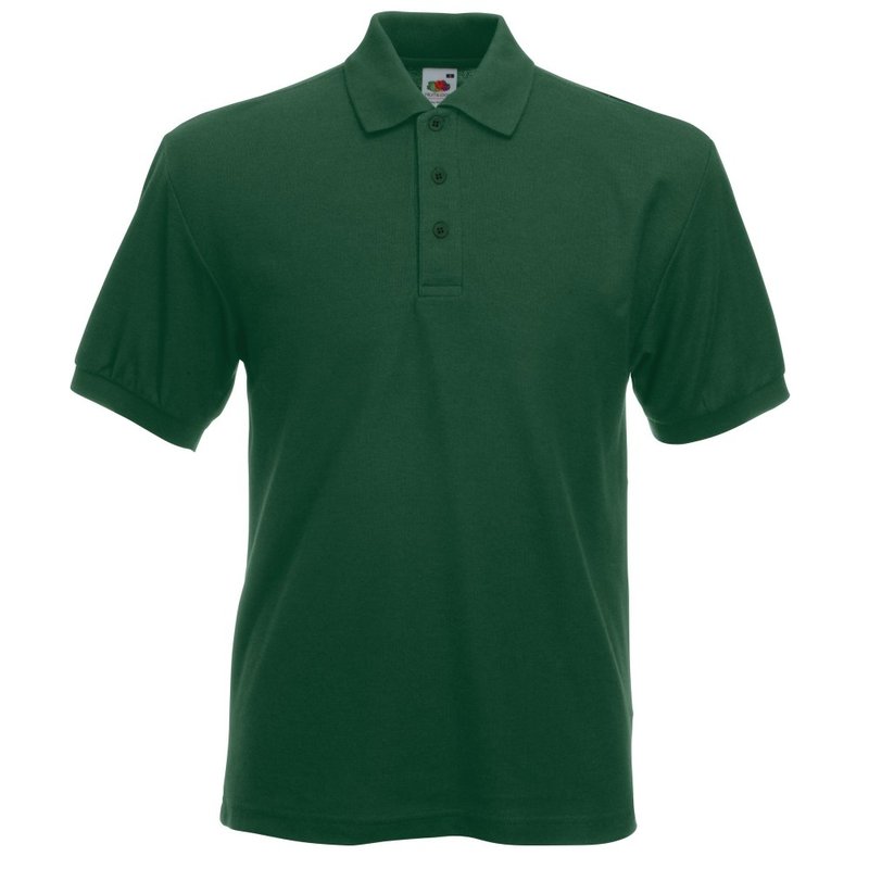 Fruit Of The Loom Mens 65/35 Heavyweight Pique Short Sleeve Polo Shirt In Green