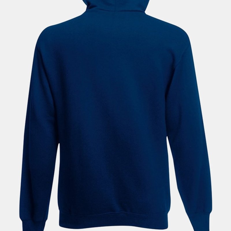 Shop Fruit Of The Loom Mens Hooded Sweatshirt/hoodie (navy Blue) In Grey