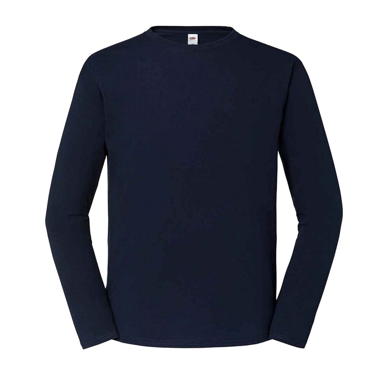 Fruit Of The Loom Mens Iconic Long-sleeved T-shirt In Blue