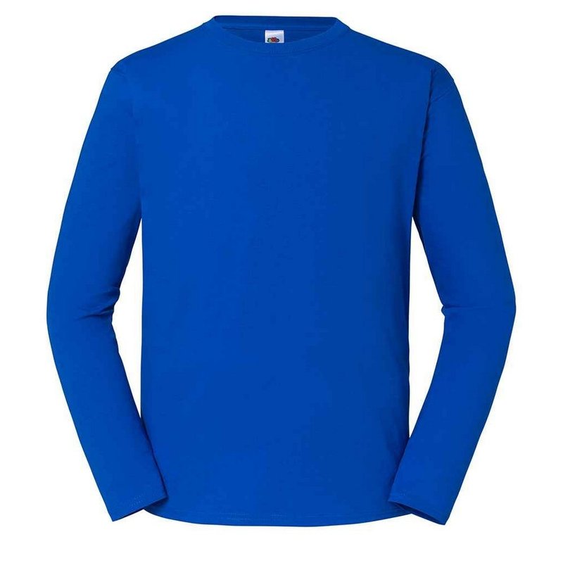 Fruit Of The Loom Mens Iconic Long-sleeved T-shirt In Blue