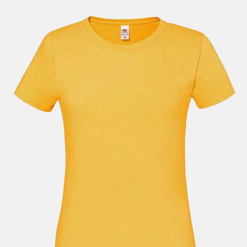 Fruit Of The Loom Mens Iconic Ringspun Cotton T-shirt In Yellow