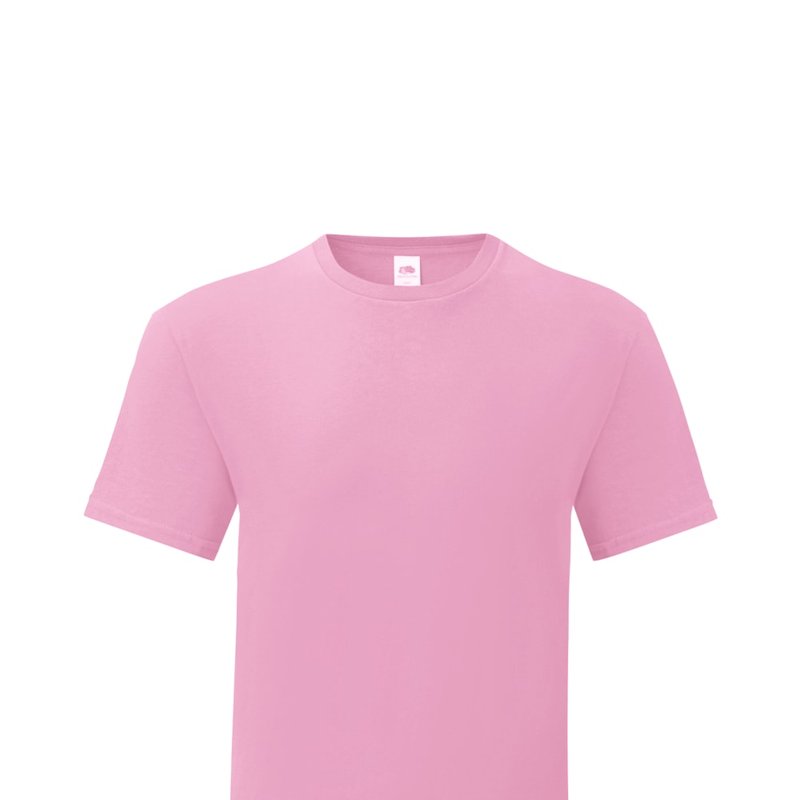 Fruit Of The Loom Mens Iconic T-shirt In Pink